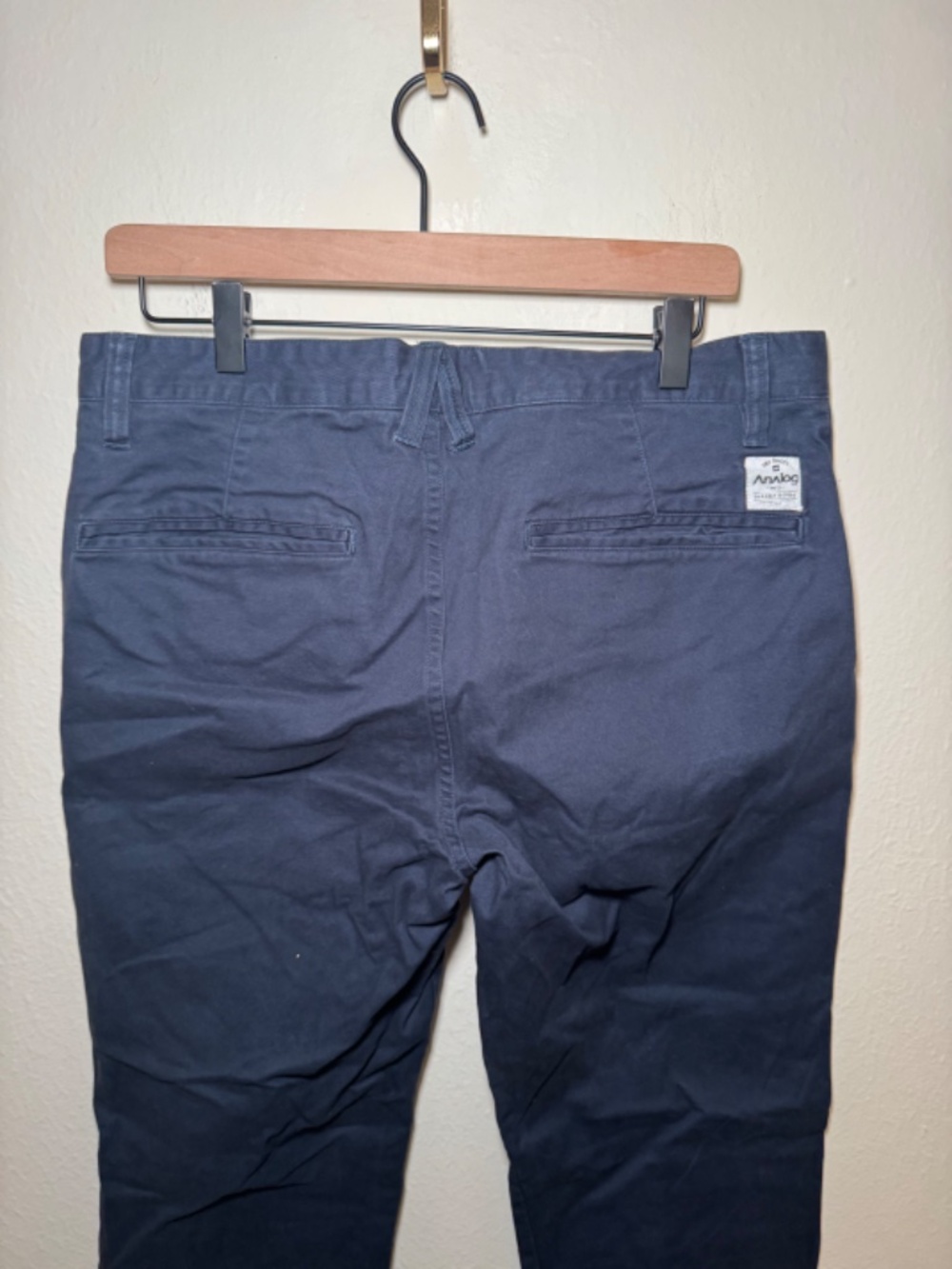 Analog Wheel Wash Pants Men's 32 Blue Stretch Chino Casual 31" Inseam - Picture 5 of 6
